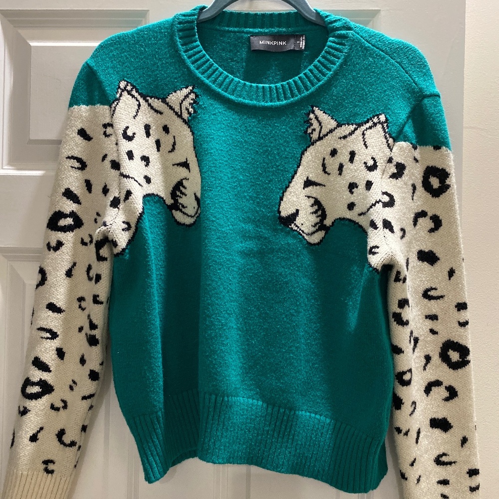 Mink Pink snow leopard sweater